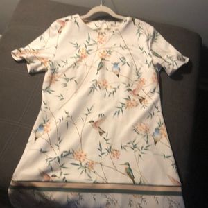 White dress with birds